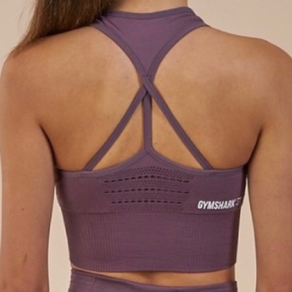 GYMSHARK Purple Wash Energy Seamless Crop Top Size Small - Picture 2 of 12